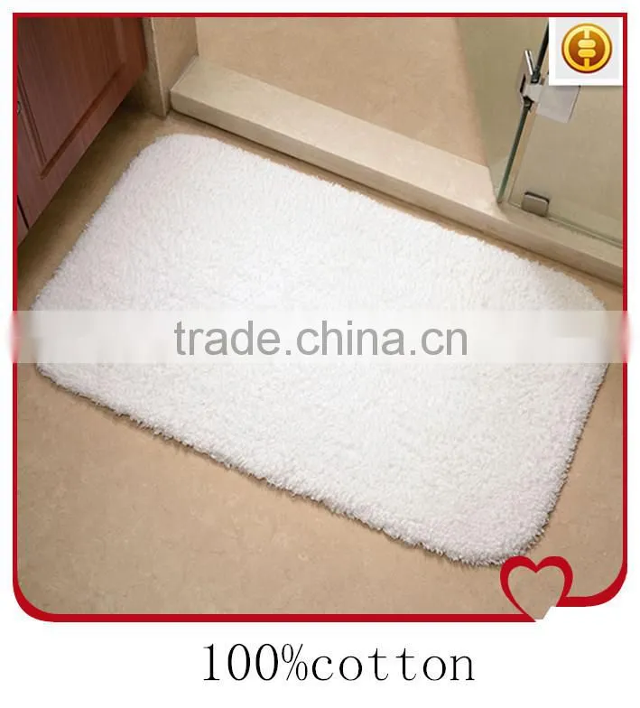 100%cotton comfortable anti slip mat for bathroom