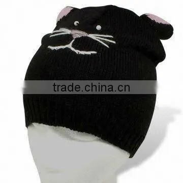 Women's Knitted Winter Hat, Made of Acrylic Material, Various Colors and Sizes are Available