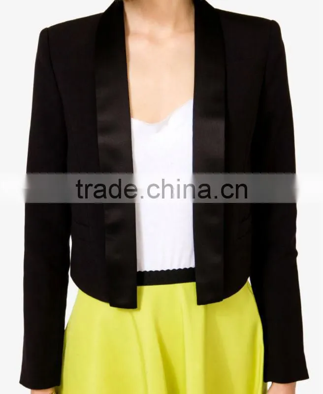 Open Tuxedo Lapel Blazer