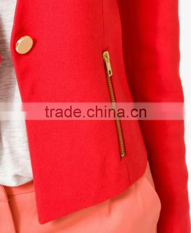 Collarless Knit Blazer