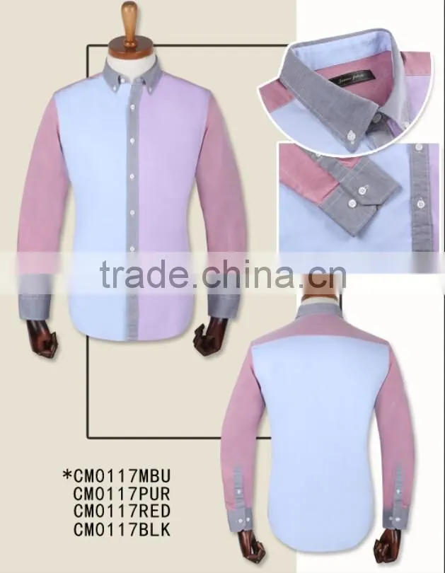 New colorful contrast stylish 100% cotton fashion shirts for men