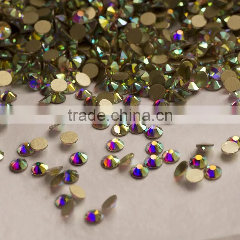 Professional crystal factory hotsale flatback crystal AB glue on rhinestone for shoes
