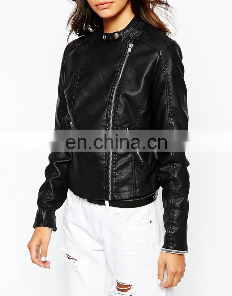 New look black Leather biker Jacket for women