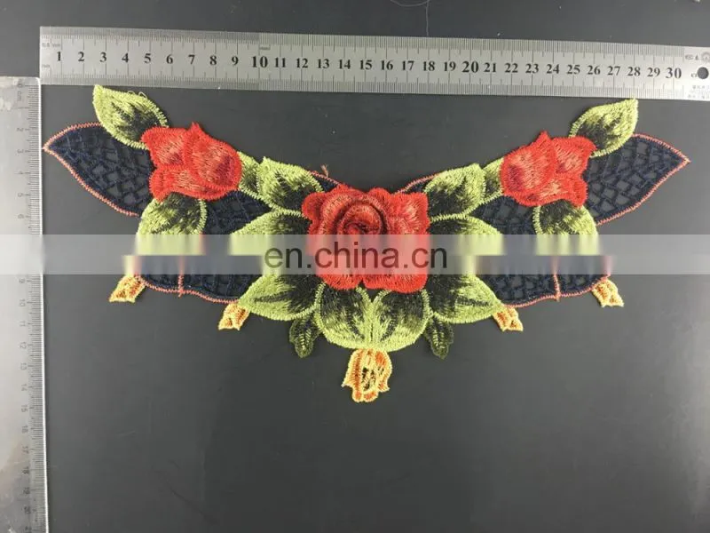 2017 new dedign fashion embroidery colorful collar