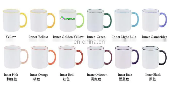 11oz Rim Color Handle Mug Blue