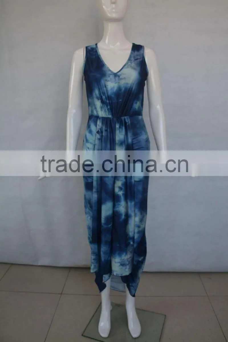 fashion dress Sexy V collar dress Sleeveless evening dress
