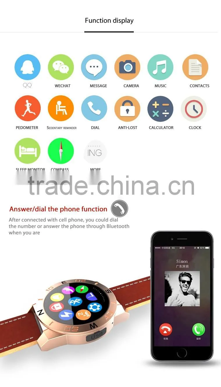 2016 Hot Selling Smart Watch smartwatch DZ09/A1 Sync Smartphone Call SMS Anti-lost Bluetooth Bracelet Watch