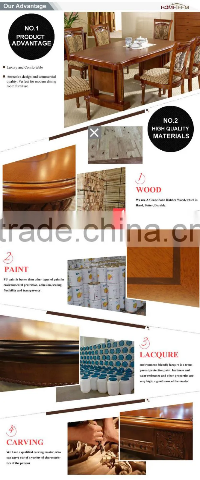 luxury french wooden dining room chinese antique furniture