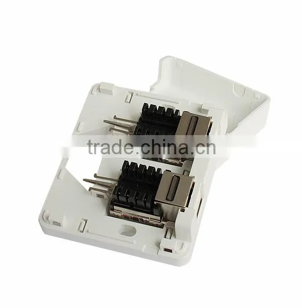 cat5e double ports surface mount plastic electrical boxes