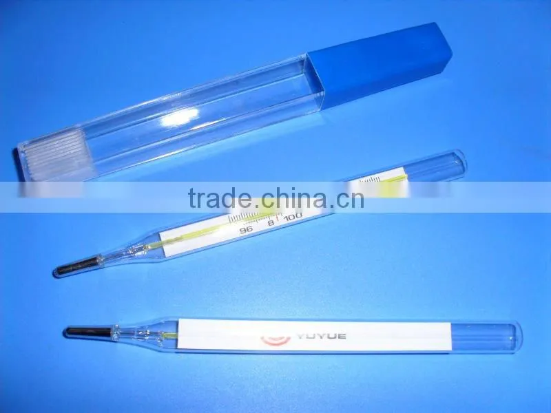 Glass thermometer flat type mercury clinical thermometer