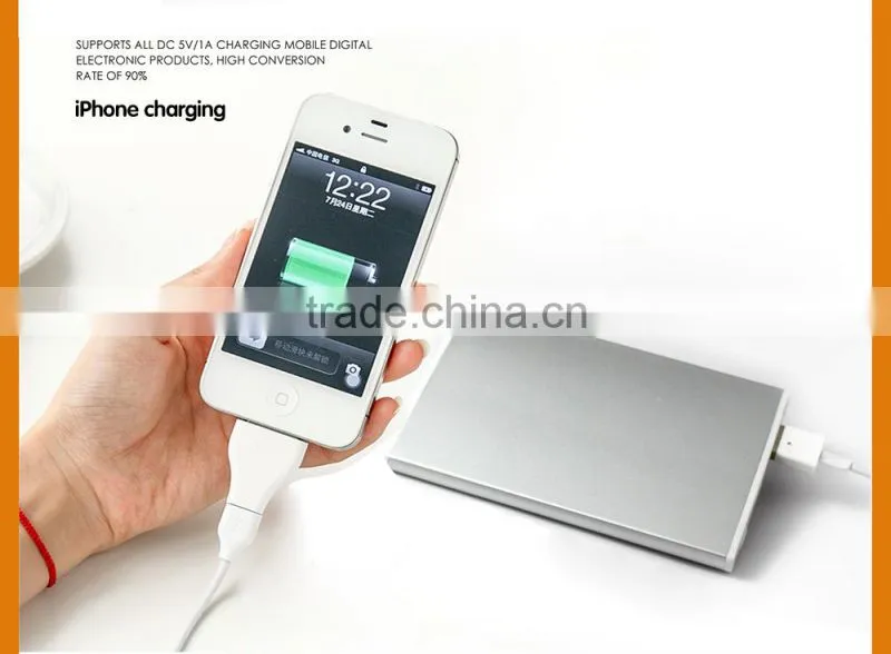 Slim Dual USB outputs 5V 2A power bank charger 7000mah