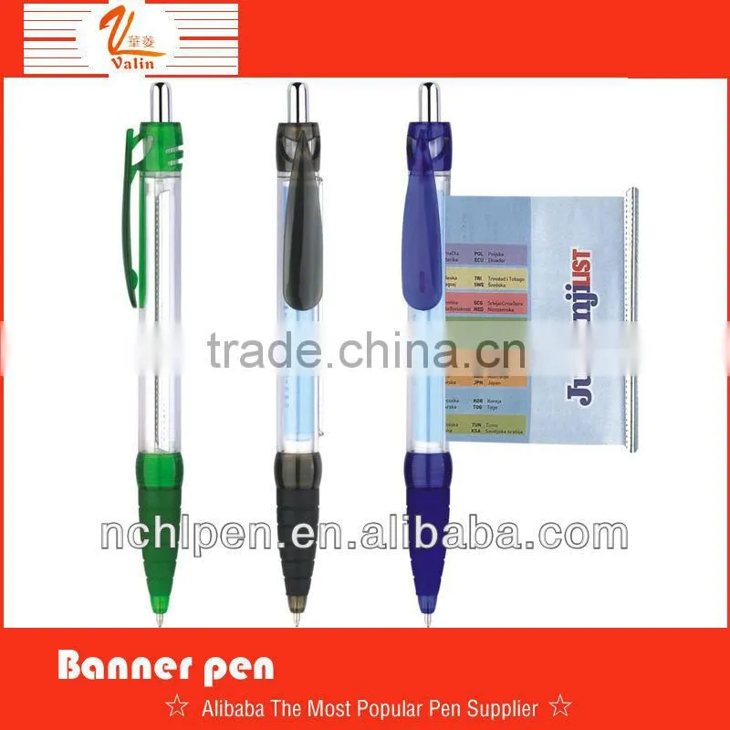 Click Banner pen,scroll ball pen,flag pen for promotion