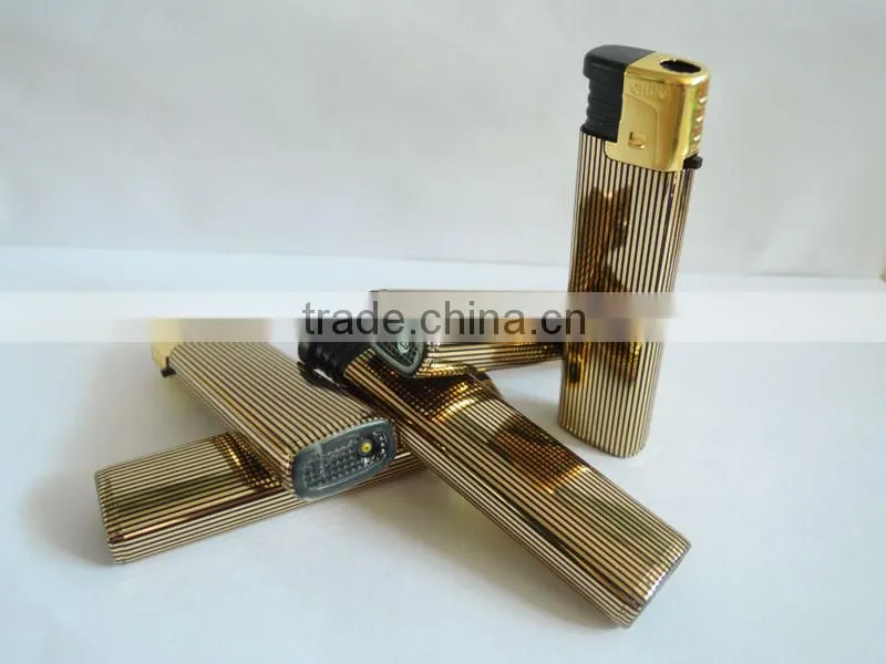 custom electronic cigarette gas lighter, refill windproof lighters with sticker