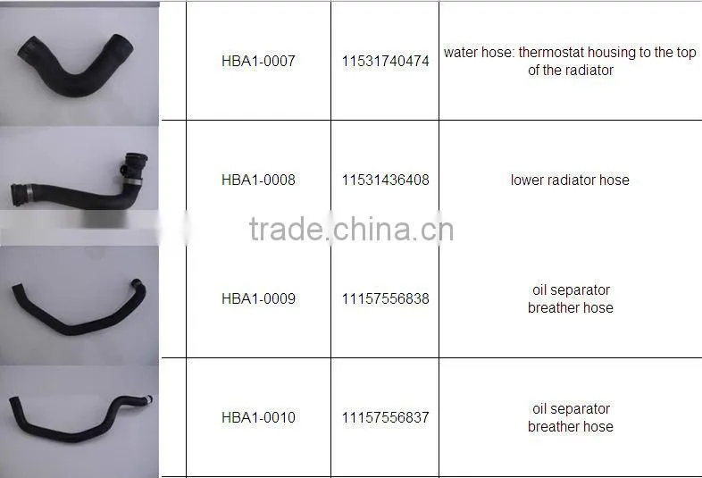 Car Upper&Lower Radiator Rubber Hose