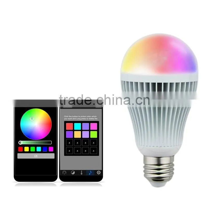 Smart phone control RGBW wifi 9W Led bulb light, smart led bulb
