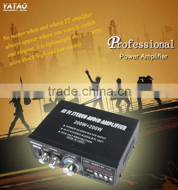 Small car amplifier class d 1500w YT-699D with usb sd