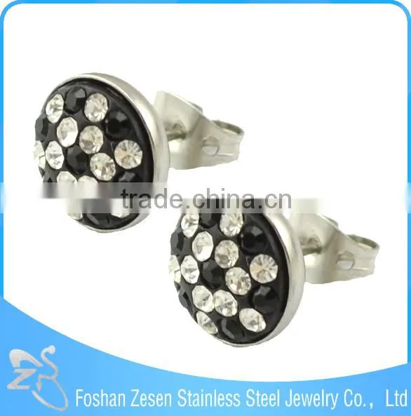 ZS20171 surgical steel wholesale earring factory , crystal earring stud