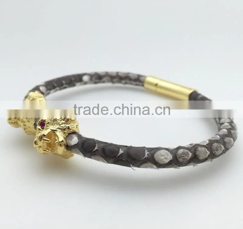 Lion python leather bracelet for mens bracelet best bracelet