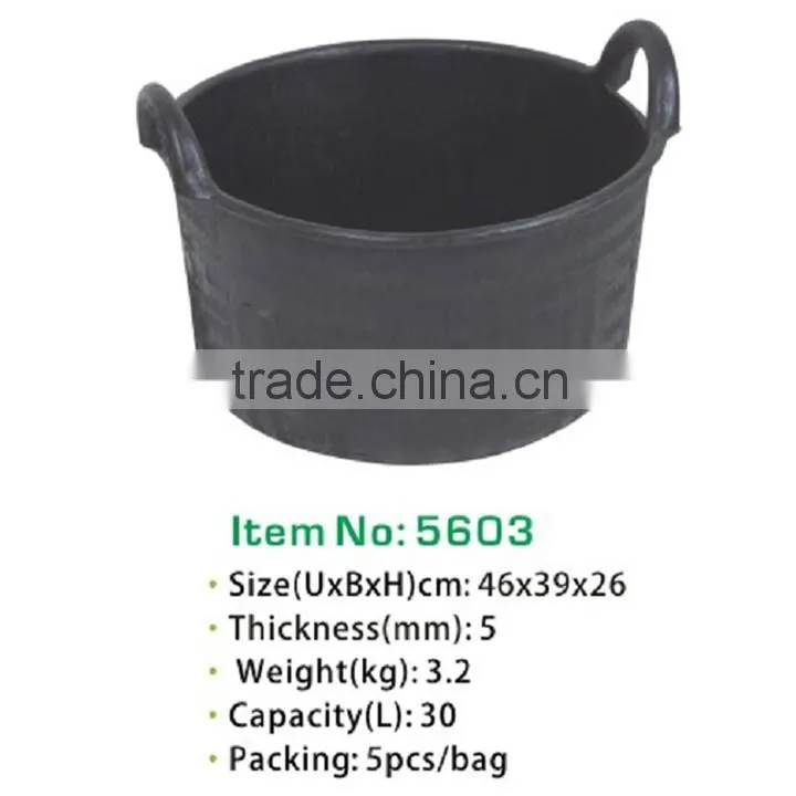 recycled rubber pails,10L rubber bucket with handle