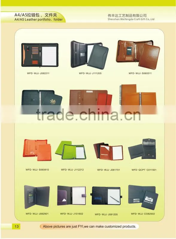 New Custom Calculator and Pen Holder Leather Portfolio Jotter