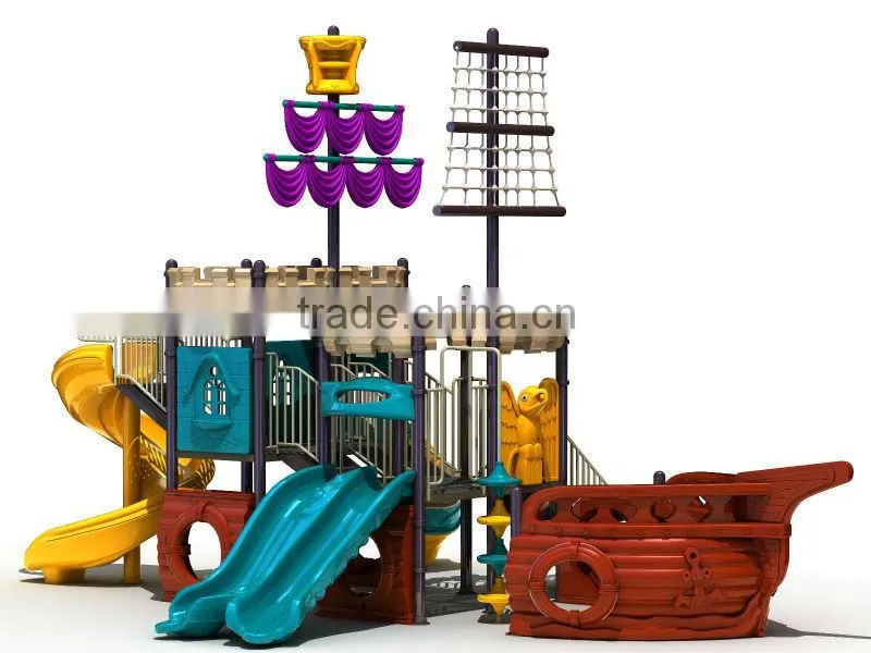 Pirate Ship commercial kids outdoor plastic playground equipment LE.HC.002