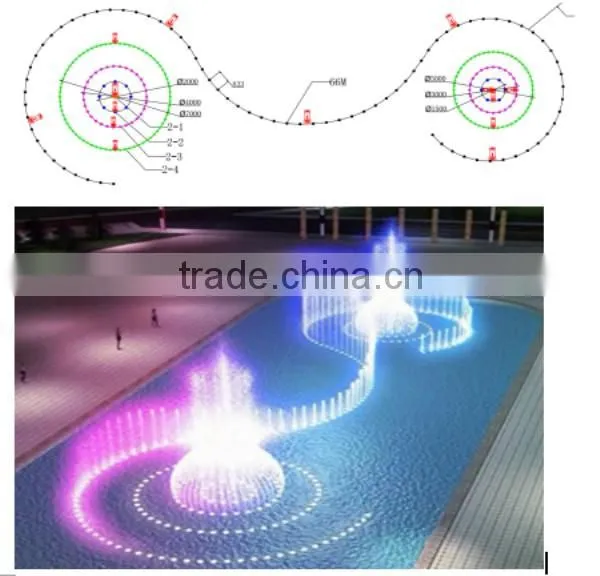 2017 China golden factory supplier asian stainless steel water music fountain