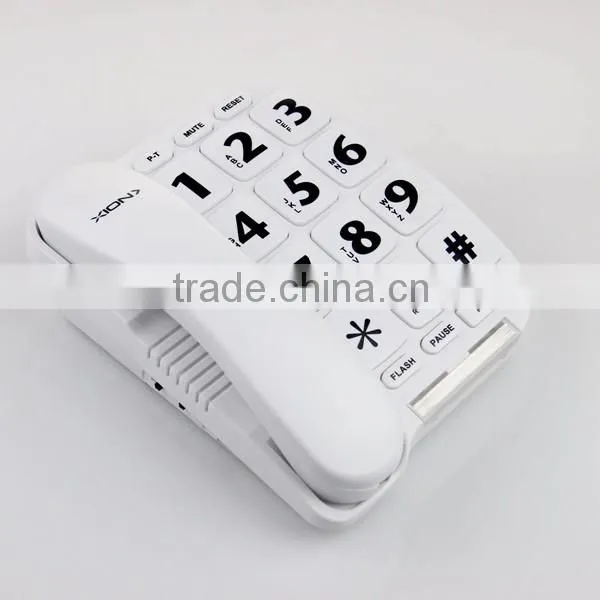Cheap white color telephone set with redial function