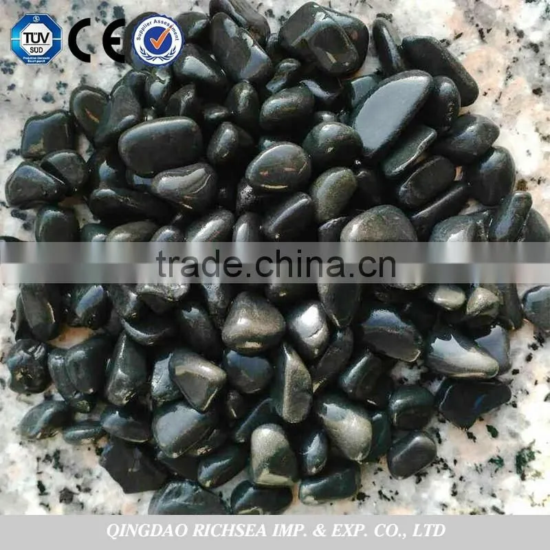Natural Black basalt pebble stone