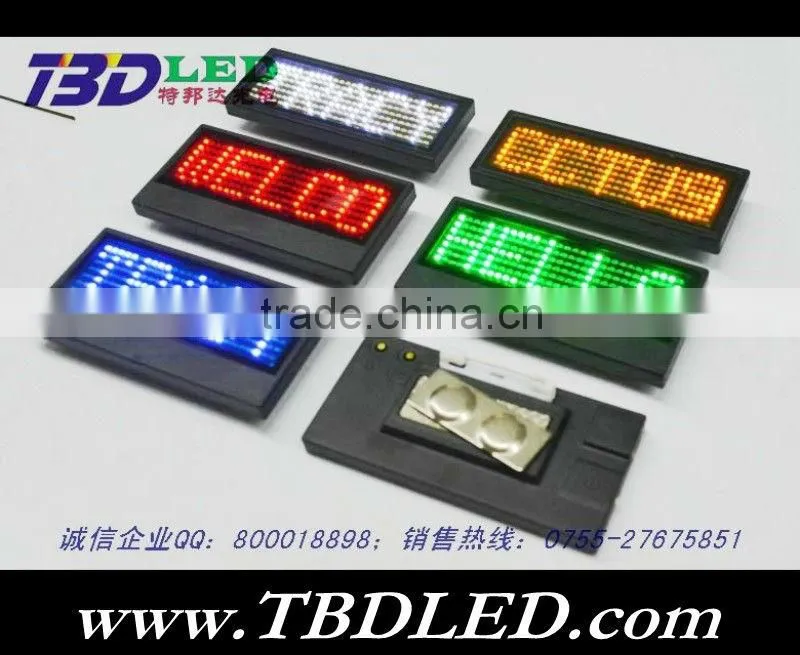 B729 blue led name card badge,led mini led display,mini led message sign