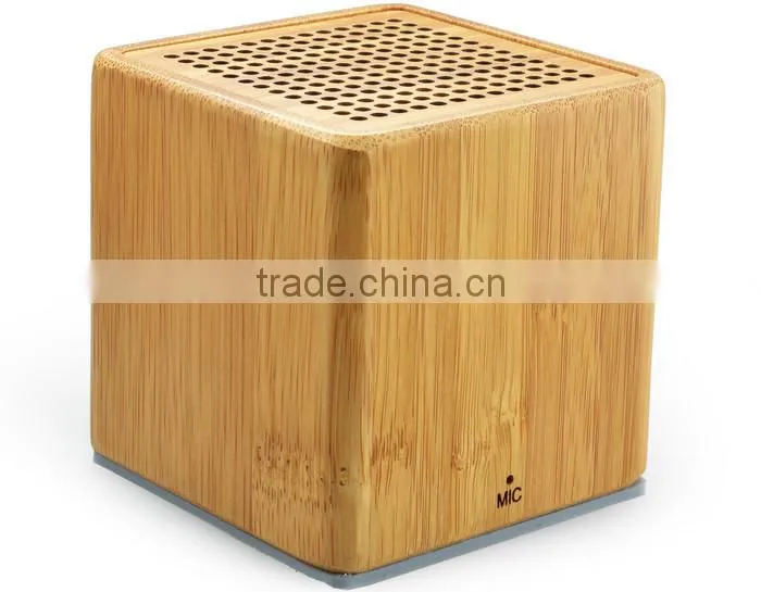 Mini bamboo bluetooth speaker