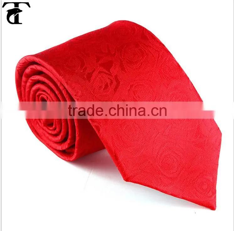 fashion printing design weddiing tie red party necktie for mens