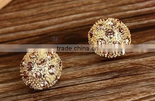 Fashion round ball shape rhinestone hijab pins/