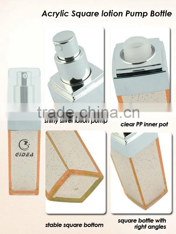 30ml 50ml 140ml Acryl cosmetic packaging bottle square