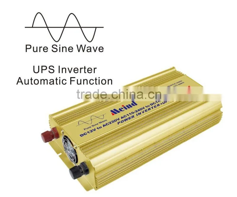 pure sine wave inverter 1000W UPS ,dc12V/24V to ac110V/220V with charger