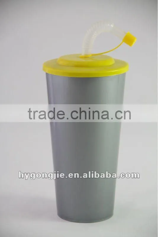 3D large pp recyclable tumbler with lid and straw
