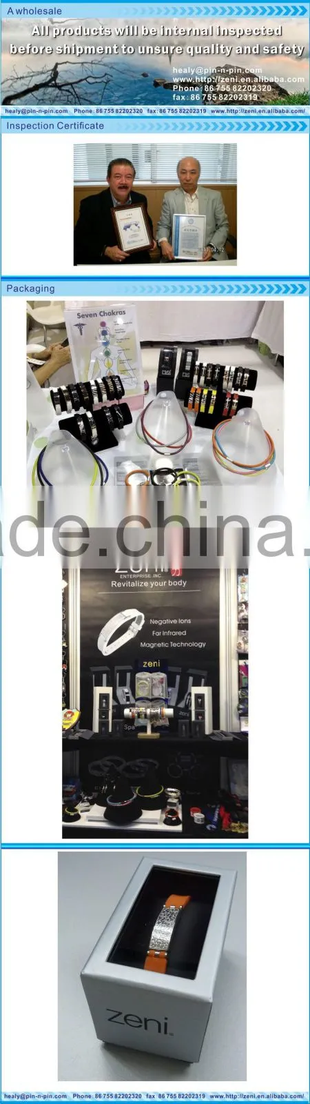 Fashion silicone 316L stainless steel energy bracelet for men