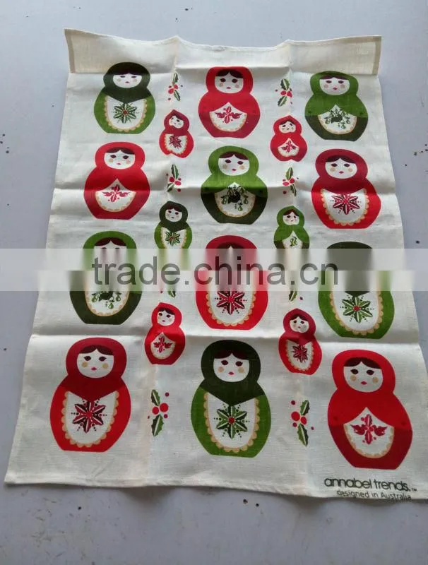 kitchen linen tea towel for promotion and giftkitchen printed tea towel for home decoration christmas design