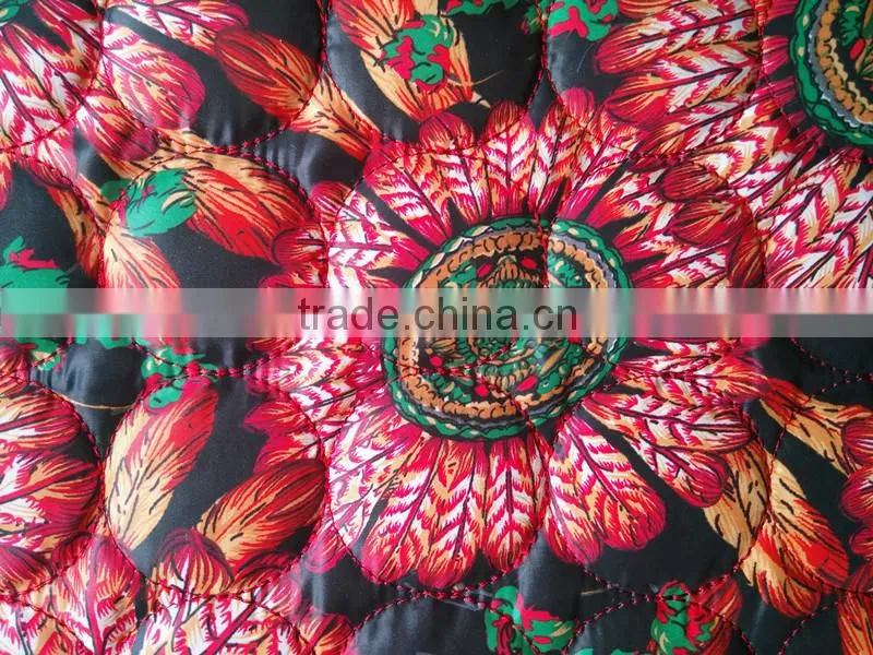 printed waterproof winter thermal double-faced quilting fabric for women's down jacket