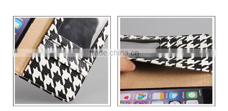 Newest Swallow gird Leather Flip Phone Cases for iphone 6