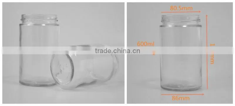 600ml glass clear jar locking lid