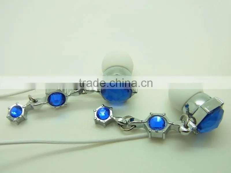 jewelry bling crystal earbud for girls