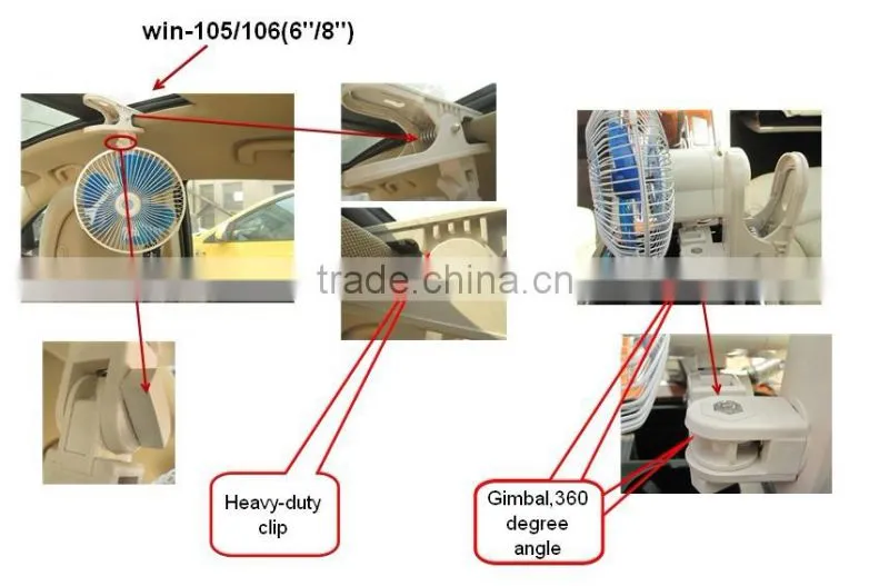 6 inch 12 volt car fan