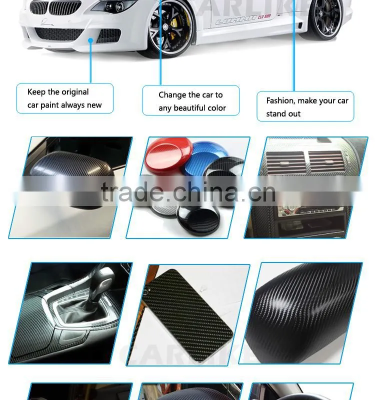 CARLIKE Multicolor 4D Glossy Carbon Fiber Wrap Vinyl Film For Car