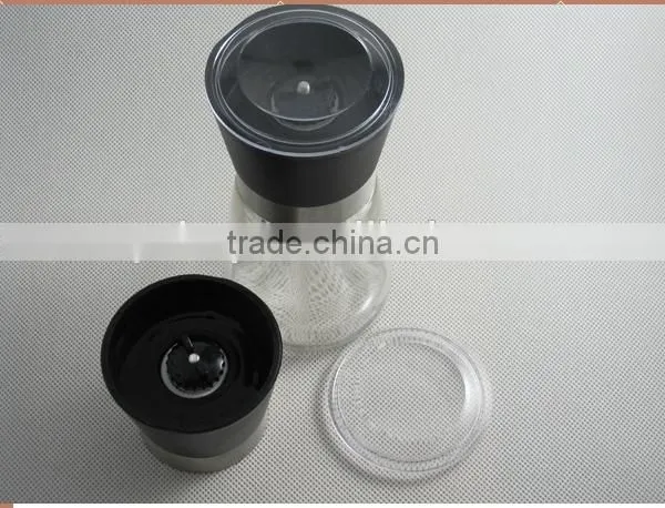 ceramic grinder with glass bottle