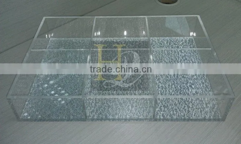 Different style high transparent acrylic office display tray with dividers