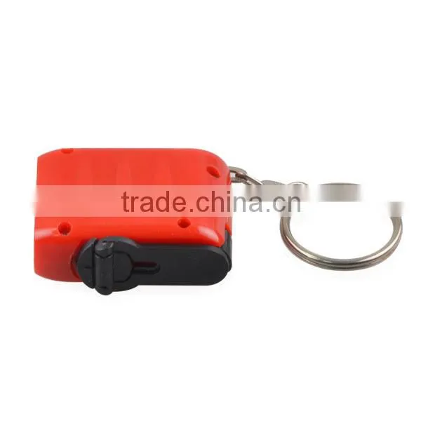 Mini hand crank dynamo led keychain light