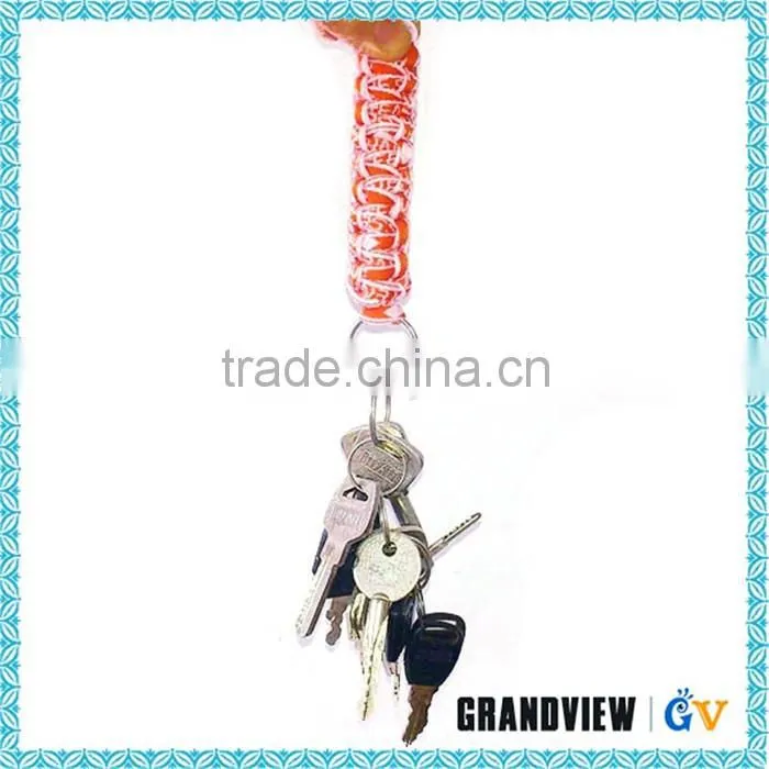 China OEM all kinds polyester 4mm paracord keychain