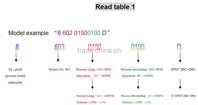 China Foshan Explosive proof pressure switch 602