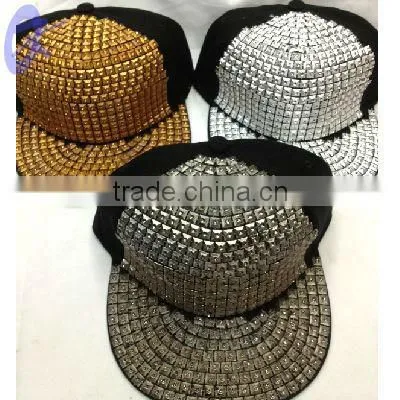 flat rivets hats/caps with colour rivets on brim