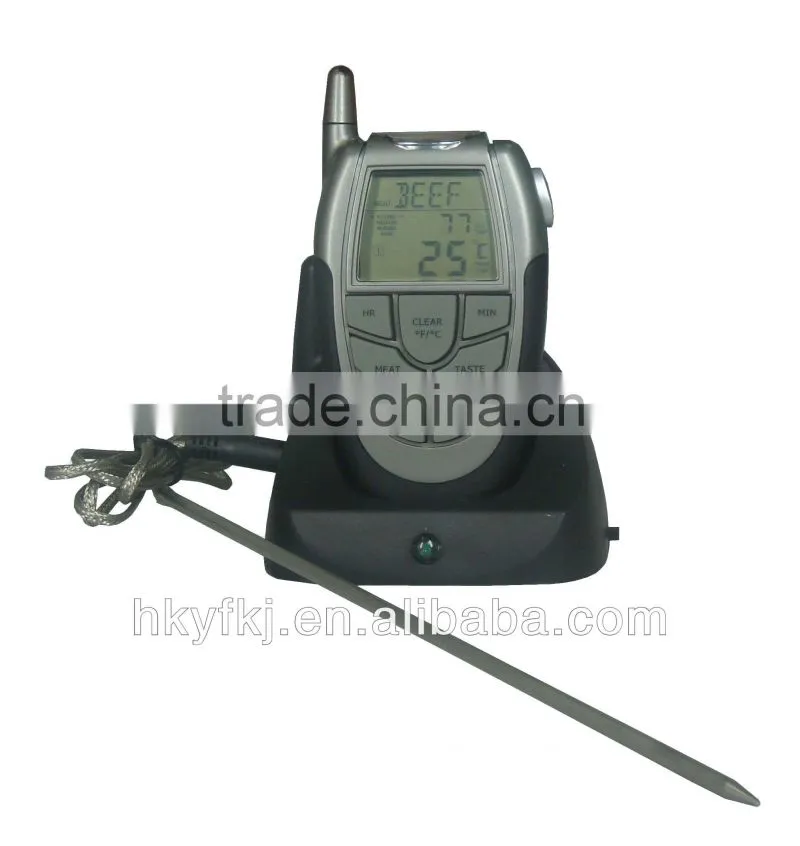 wireless digital bbq thermometer meat taste monitor with remote sensor